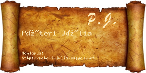 Péteri Júlia névjegykártya