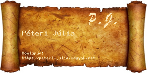 Péteri Júlia névjegykártya