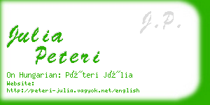 julia peteri business card